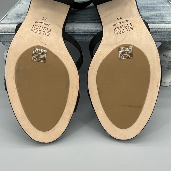 NEW Eileen Fisher Women’s Noni D’Orsay Sandals Black Size 11 - Picture 10 of 10